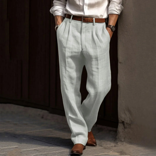 Kent - Pantalones de lino ligeros para hombre