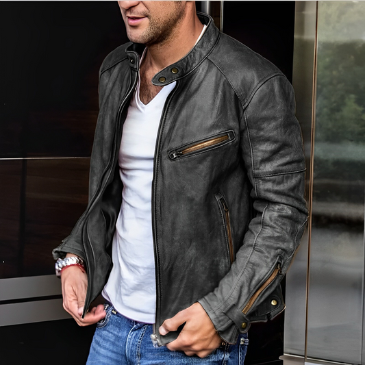 Dalton - Chaqueta de Cuero Elegancia Todo el Año