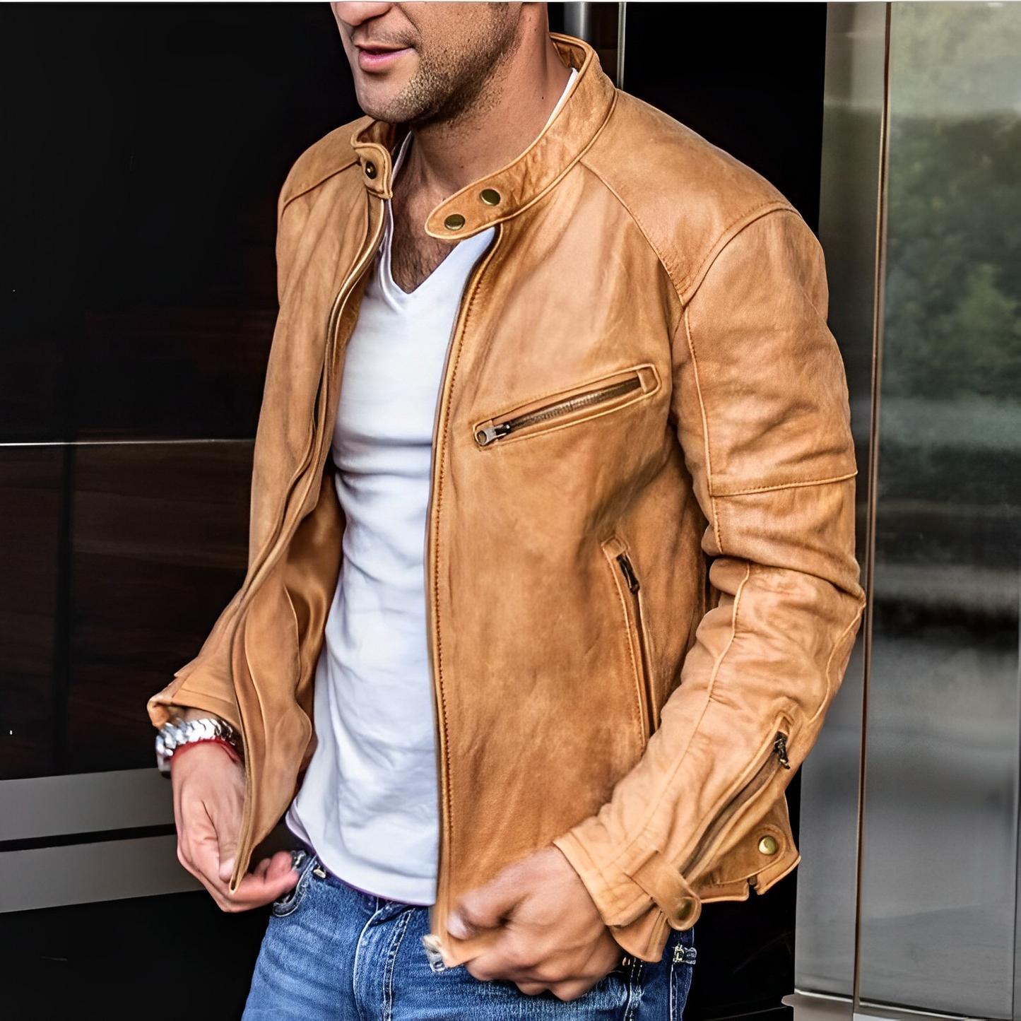 Dalton - Chaqueta de Cuero Elegancia Todo el Año