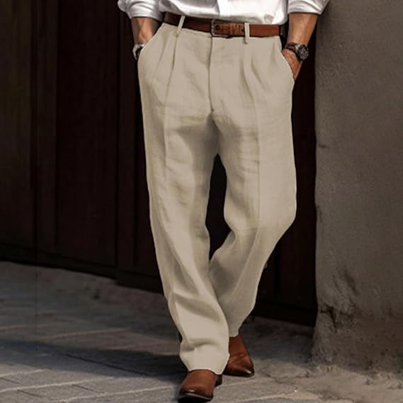 Kent - Pantalones de lino ligeros para hombre