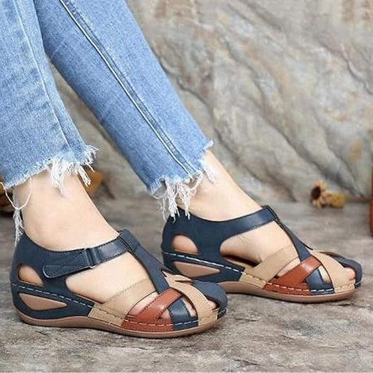 Marta - Sandalias retro de punta redonda para mujer