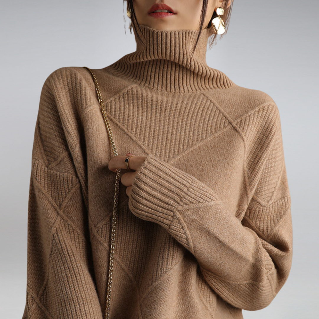 Jersey de cuello alto para mujer Cozy Cashmere