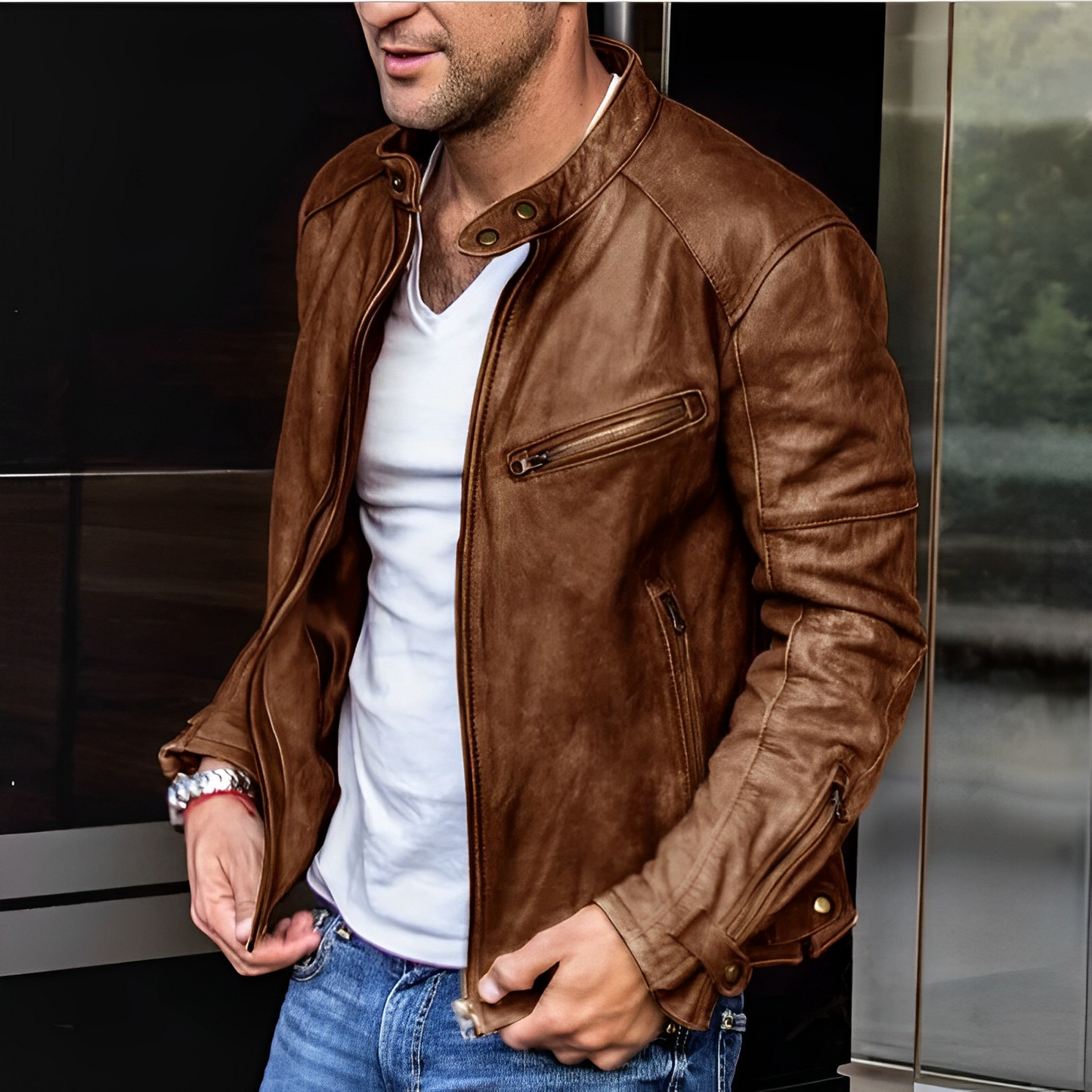 Dalton - Chaqueta de Cuero Elegancia Todo el Año