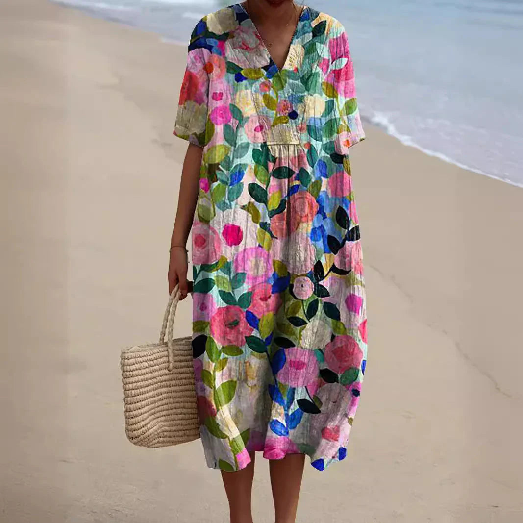 Georgia - Vestido de verano con estampado floral.