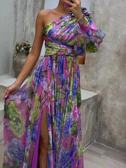 Lilac - Elegante vestido con un hombro