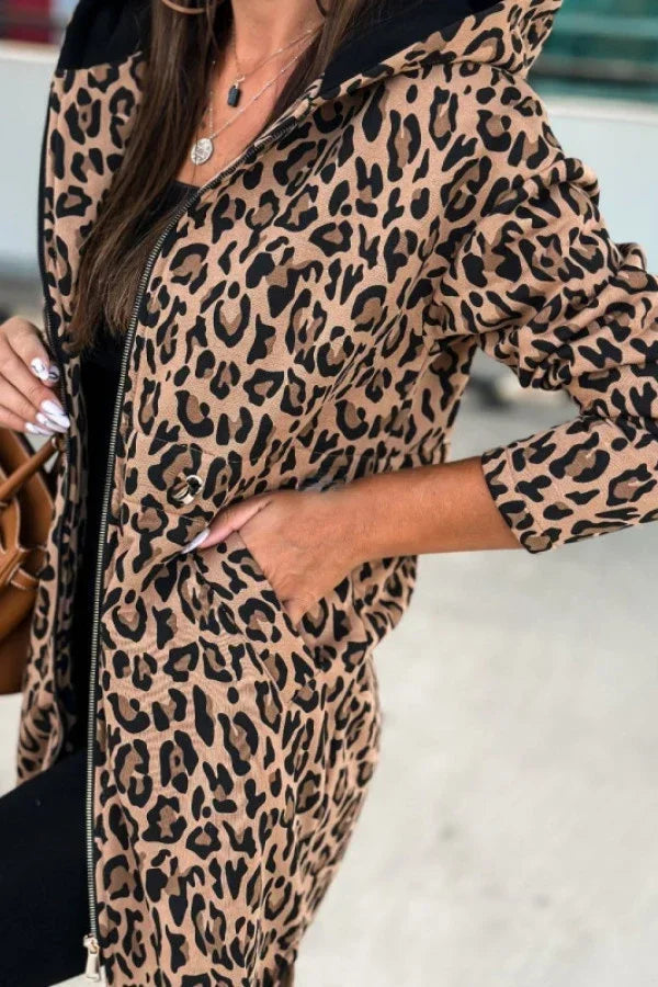 Hazel - Gabardina con estampado de leopardo