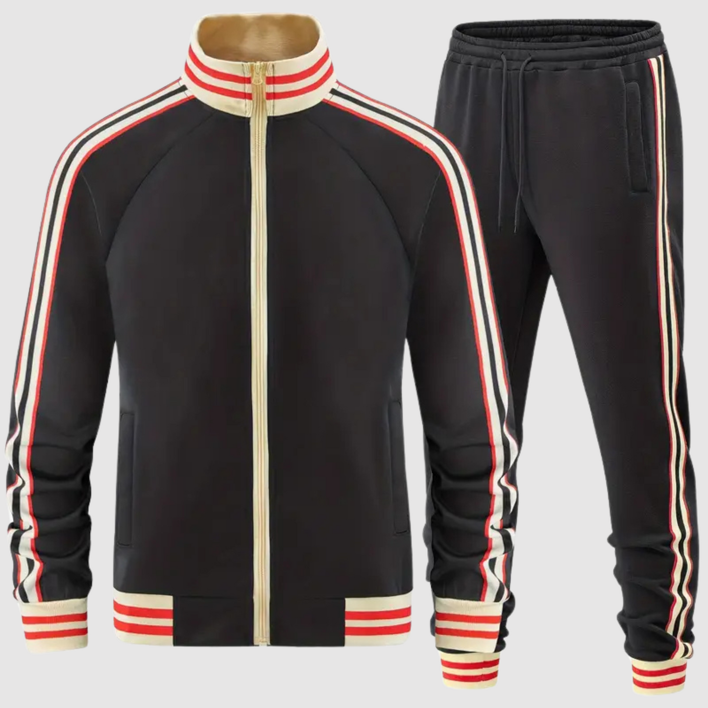 Conjunto de chándal y pantalón deportivo de rayas para hombre