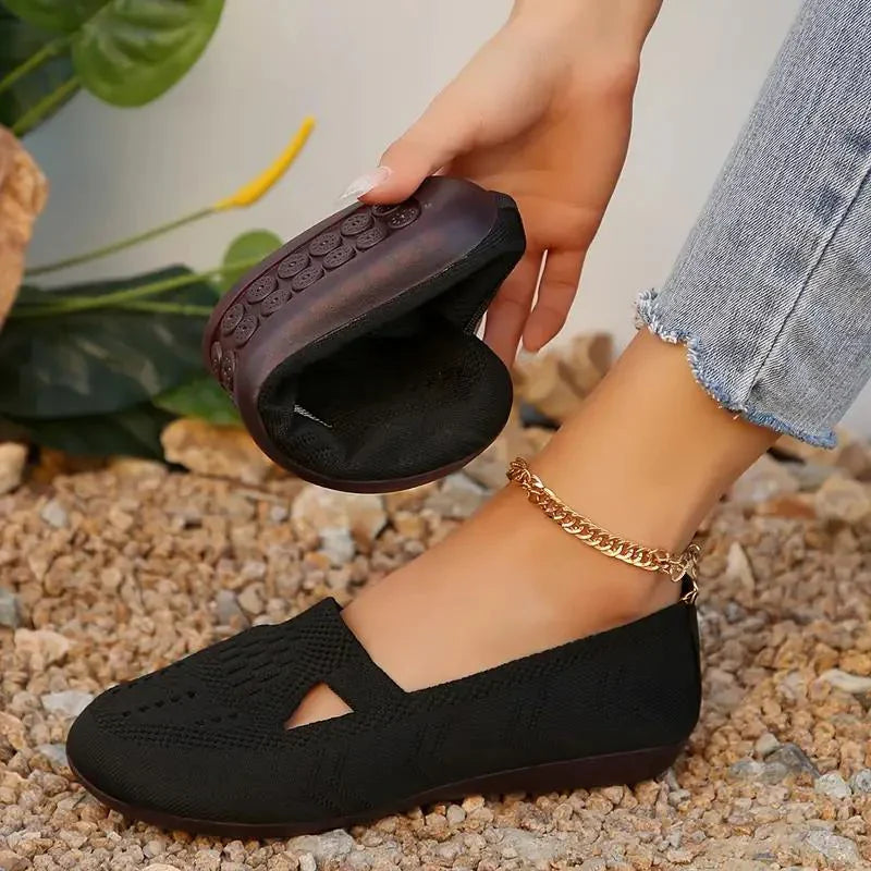 Elva - Zapatos planos tejidos transpirables para mujer.