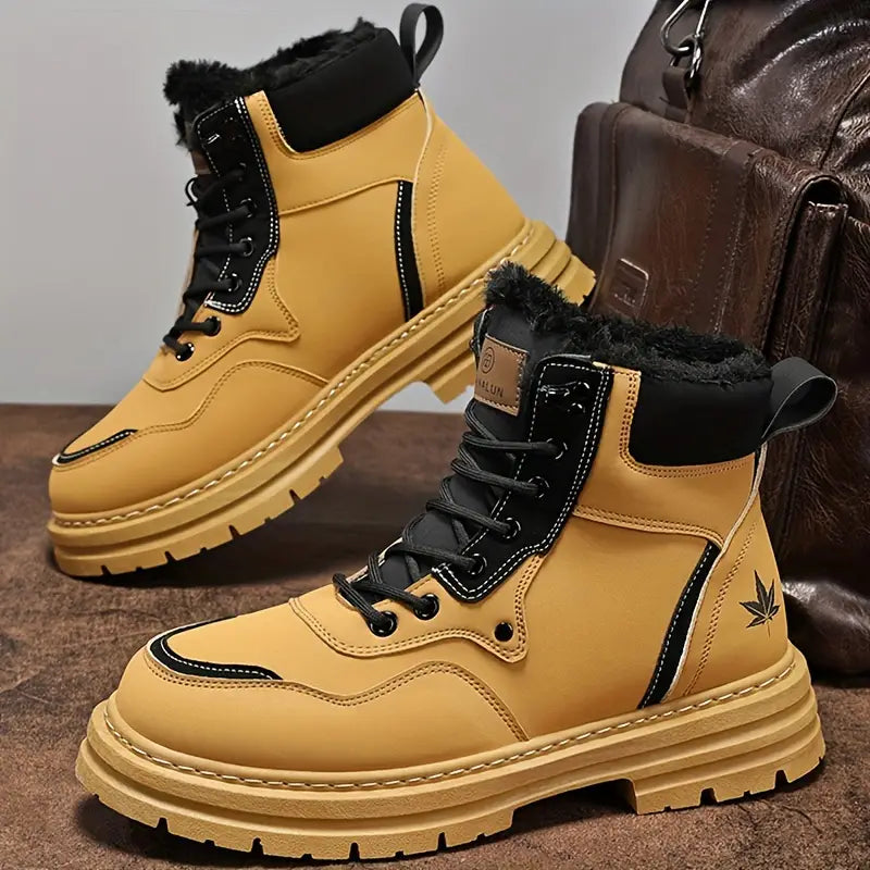 Levi - Botas de nieve para hombre con suela gruesa.