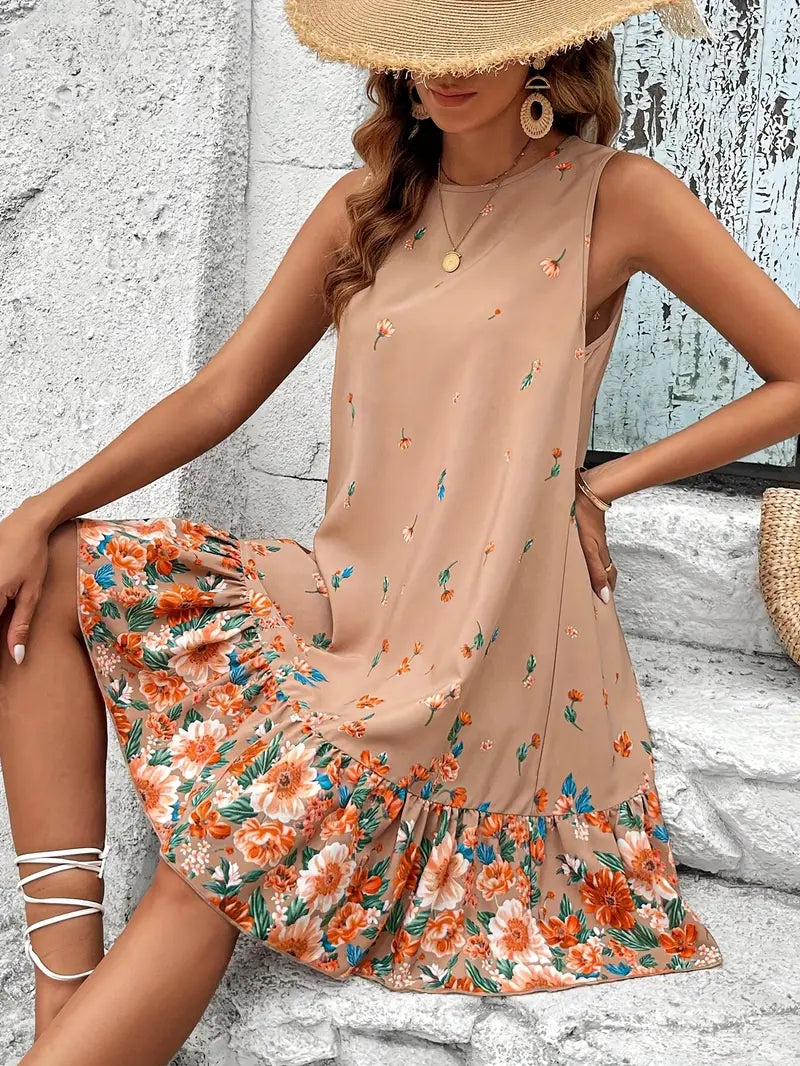 Barbara - Vestido sin mangas con estampado floral para mujer