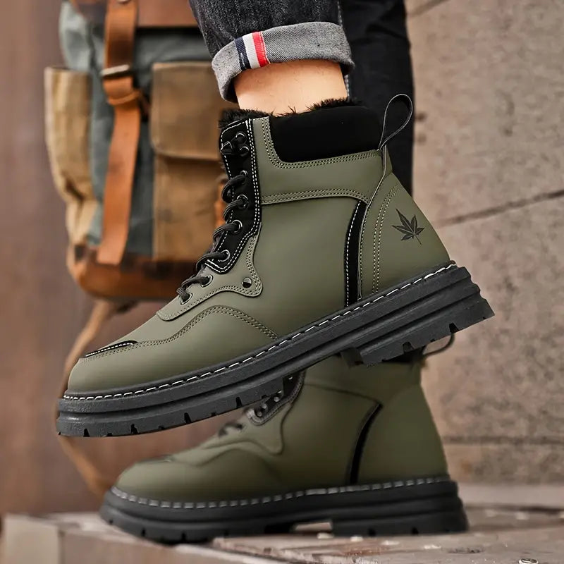 Levi - Botas de nieve para hombre con suela gruesa.