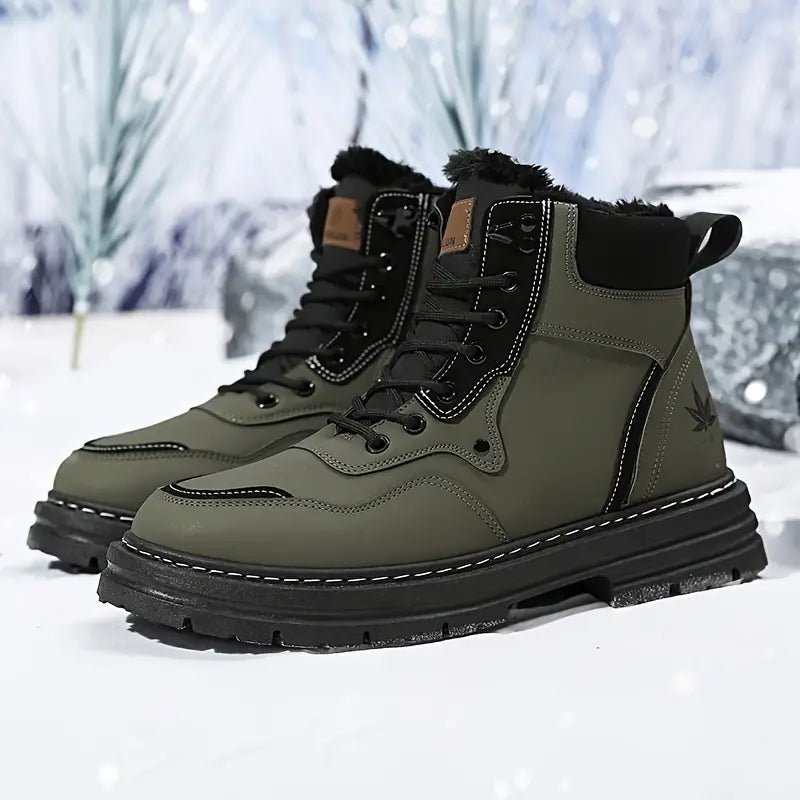 Levi - Botas de nieve para hombre con suela gruesa.