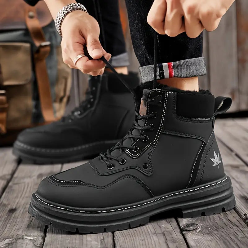 Levi - Botas de nieve para hombre con suela gruesa.